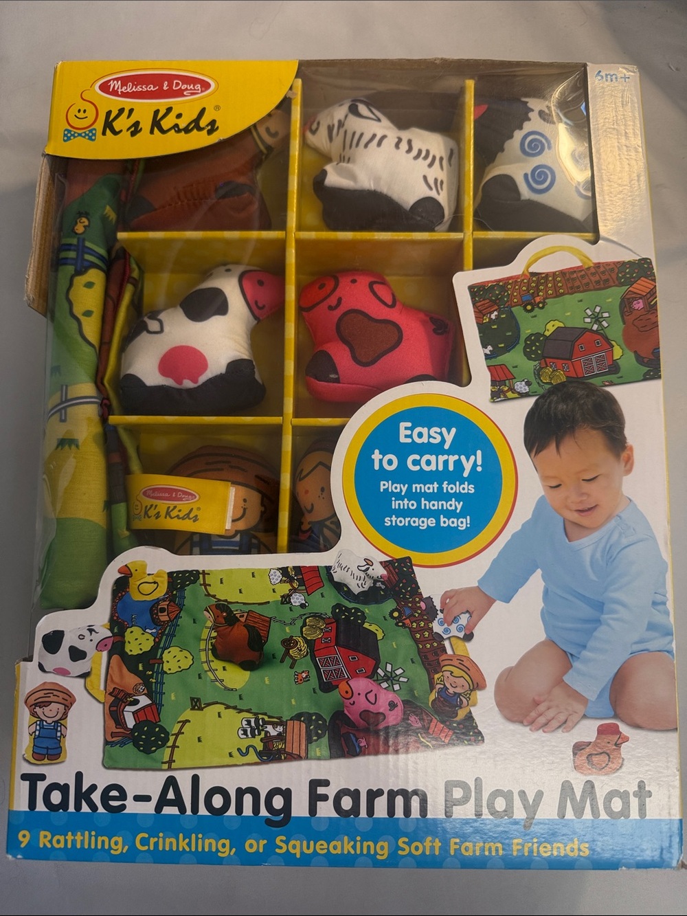 Melissa & Doug Take-Along Farm Play Mat - Yellow, Green, Red, Pink, Black, White